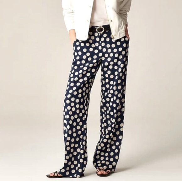 J. Crew Pants - J. Crew Harbor pant in dot linen
